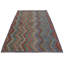 Tapis bleu de laine 7 pi x 9 pi 7 po one-of-a-kind fait main kilim Fortine