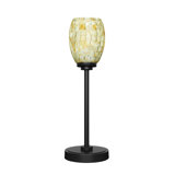 Lannah Accent Lamp Shown In Matte Black Finish With 5" Ivory Glaze Seashell Glass
