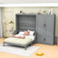 Grand lit escamotable en bois avec garde-robe et tablettes-1124267922