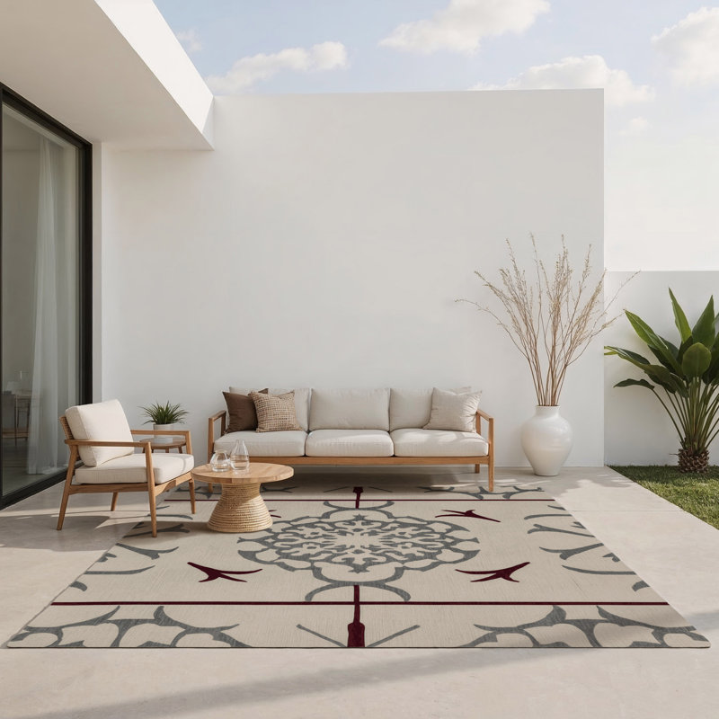 Tapis intérieur et extérieur Modern Axis, Rectangle 1'6" x 2'6"