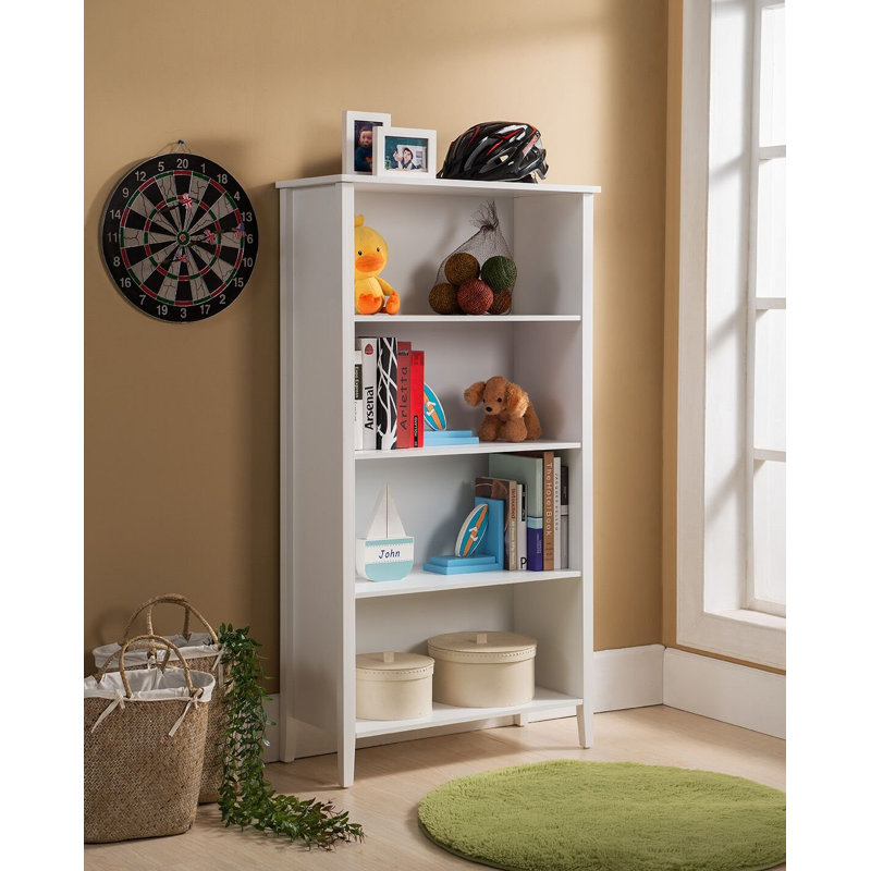 Bibliothèque à 4 tablettes en bois blanc