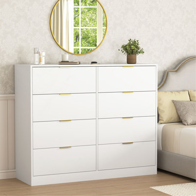 Commode 8 tiroirs pour chambre à coucher, commode de chambre moderne en bois, commode 8 tiroirs, commode haute pour placard, organisateur de commode pour le salon, placard, couloir