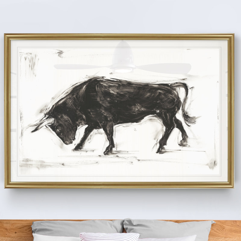 « toro i », reproduction sur toile, H 22,5 po x l 30,5 po x P 1,5 po, Or