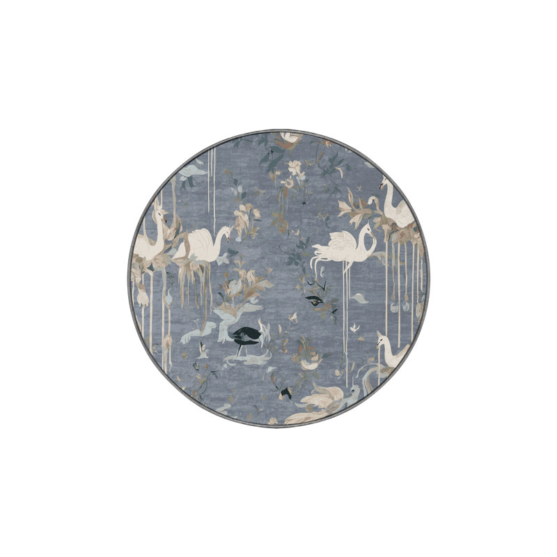 Silky Soft Plush Gray Area Rug, Round 5'