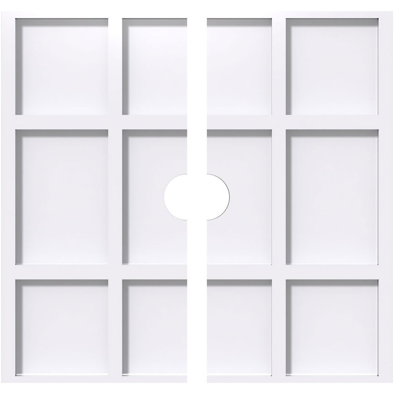 Médaillon de plafond contemporain Rubik, H 34 po x l 34 po x P 1 po
