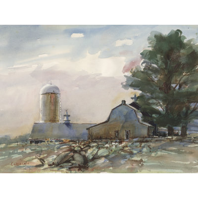 Tanira Connecticut Valley Farm by Stephen Calcasola - Wrapped Canvas Print