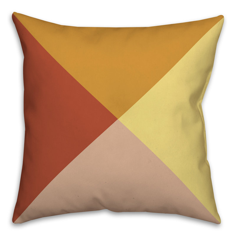Geometric Outdoor Reversible Throw Pillow, Yellow/Orange/Red