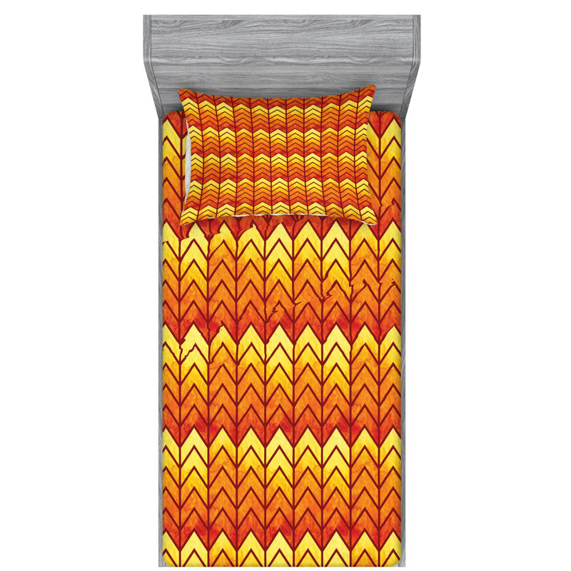 Microfiber Chevron Sheet Set, Twin Sheet Set with Fitted Sheet