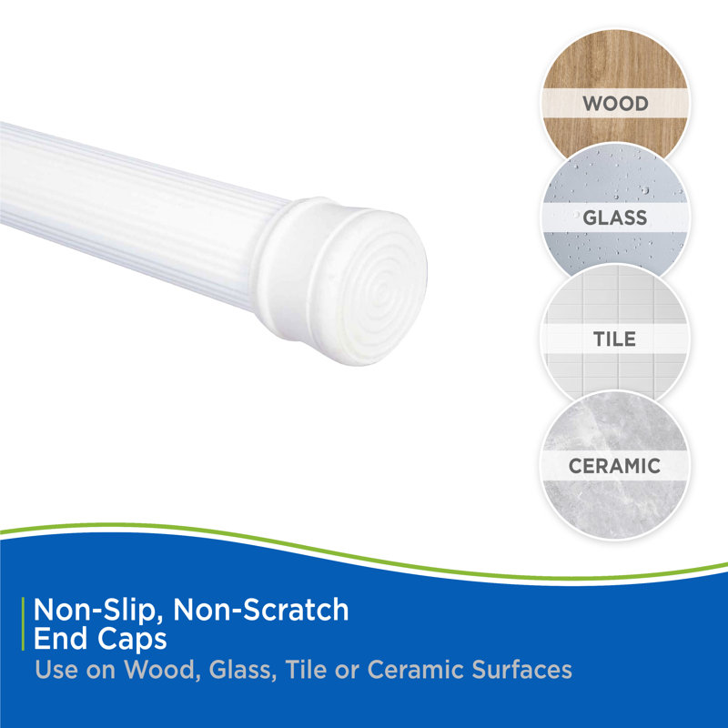 Kenney Twist & Fit Kenney Twist & Fit No Tools Spring Tension Shower Curtain Rod, 36-63"