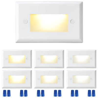 3CCT Dimmable 120-277V Step Light LED, 2700K/3000K/4000K Selectable, 2.5W Vertical Stair Light, IP65 Waterproof, White