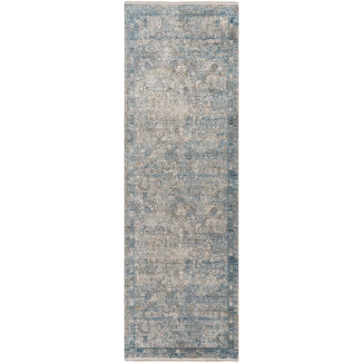 Tapis oriental gris / bleu sarcelle