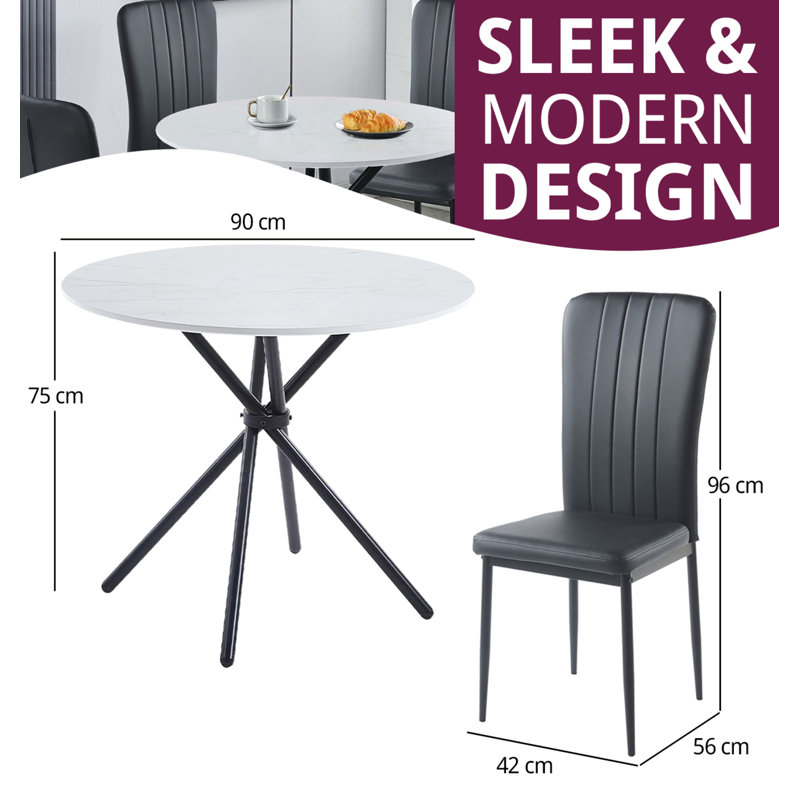 Rostin 4 - Person Dining Set, White