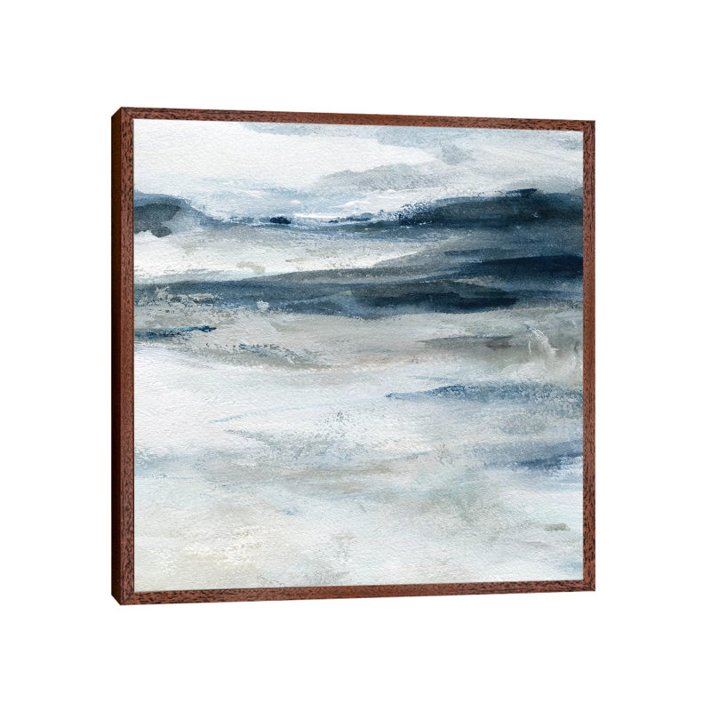 Ocean Currents by Carol Robinson - Painting on Canvas, Classic Brown Wood Framed, 45.72 cm H x 45.72 cm W