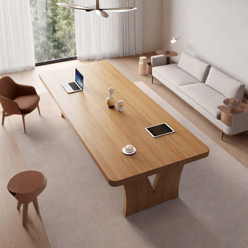 Table de salle à manger moderne et simple en bois massif, H 29,5 po x L 94,4 po x l 39,3 po