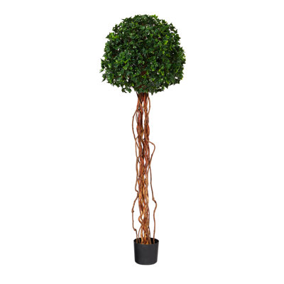 Arbre topiaire artificiel en forme de lierre anglais avec tronc naturel résistant aux rayons UV (intérieur / extérieur)