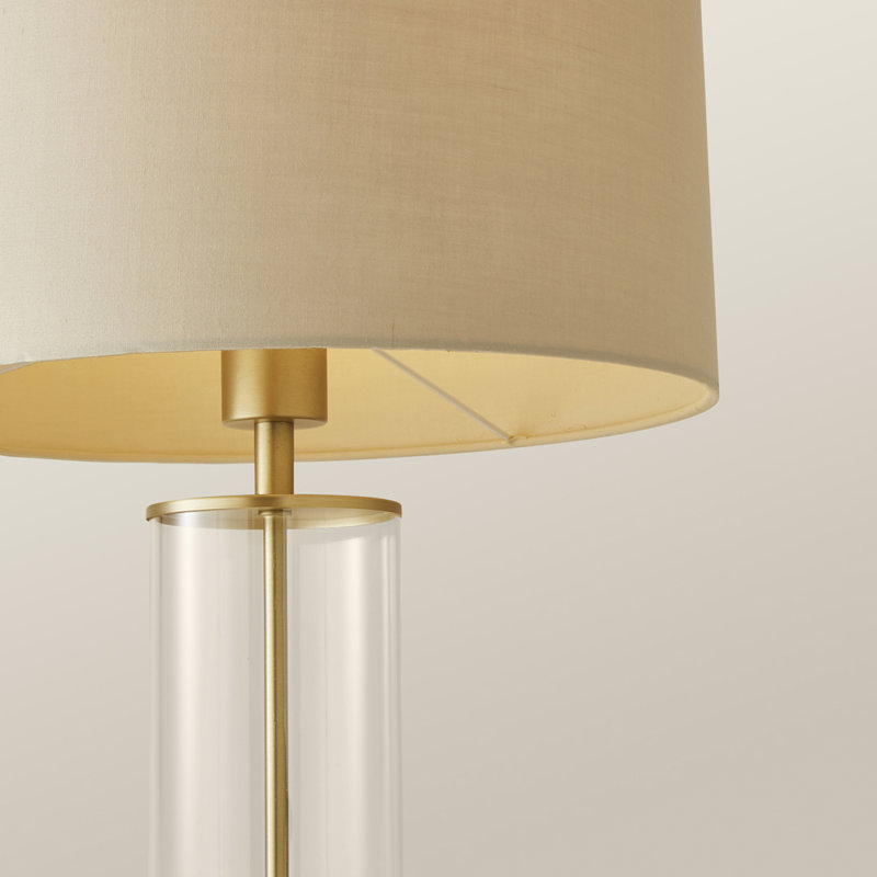 Glass Table Lamp, Beige