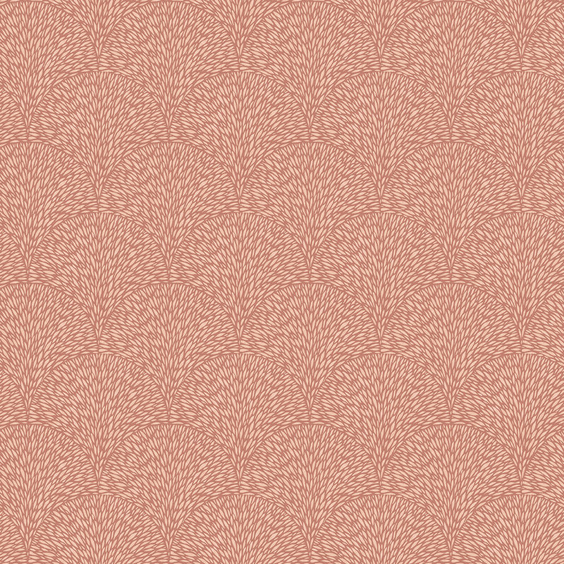 TexStyle Hedgehog Design 33' L x 21" W Metallic/Satin Wallpaper Roll, Terracotta