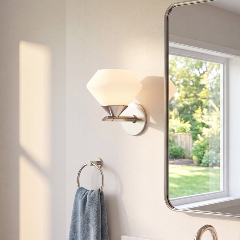 Junius Dimmable Bath Sconce, Polished Nickel