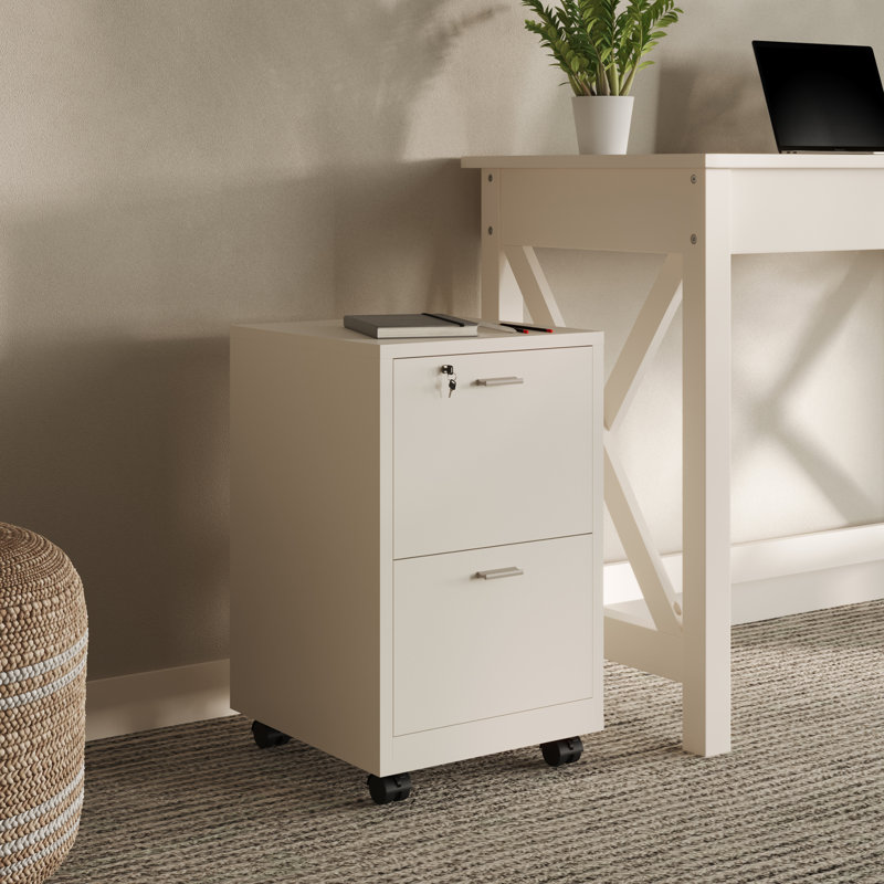14.17'' Wide 2 -Drawer Mobile File Cabinet