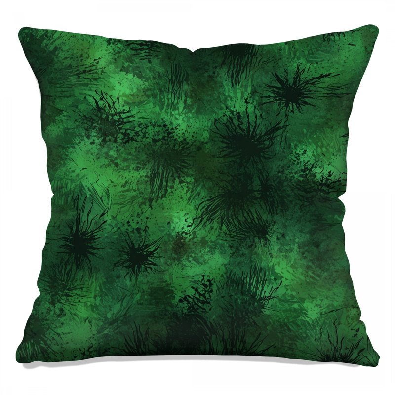 Coussins décoratifs Green Abstract Splatter, 14 X 14 pouces