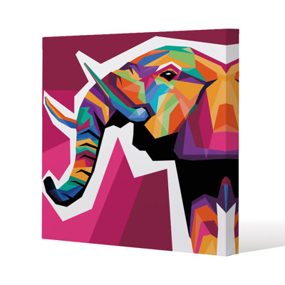illustration of Elephant head in WPAP style Slim Style Canvas Print, 15mm Slim Real wood.