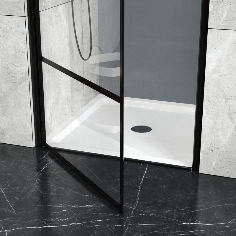 36" x 36" x 4" Square Single Threshold Shower Base with Center Drain, Slip Resistant Textured Surface Shower Pan for Bathroom, White