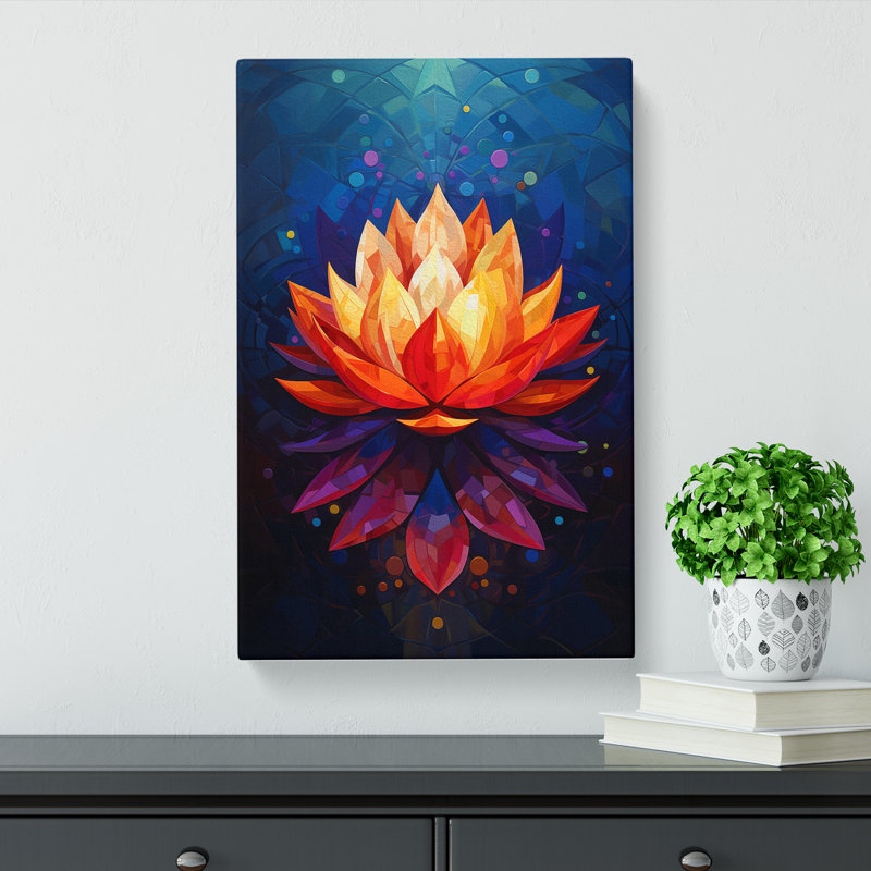 Lotus Flower Constructivism No.4 - No Frame Print, 60cm H x 40cm W x 3cm D