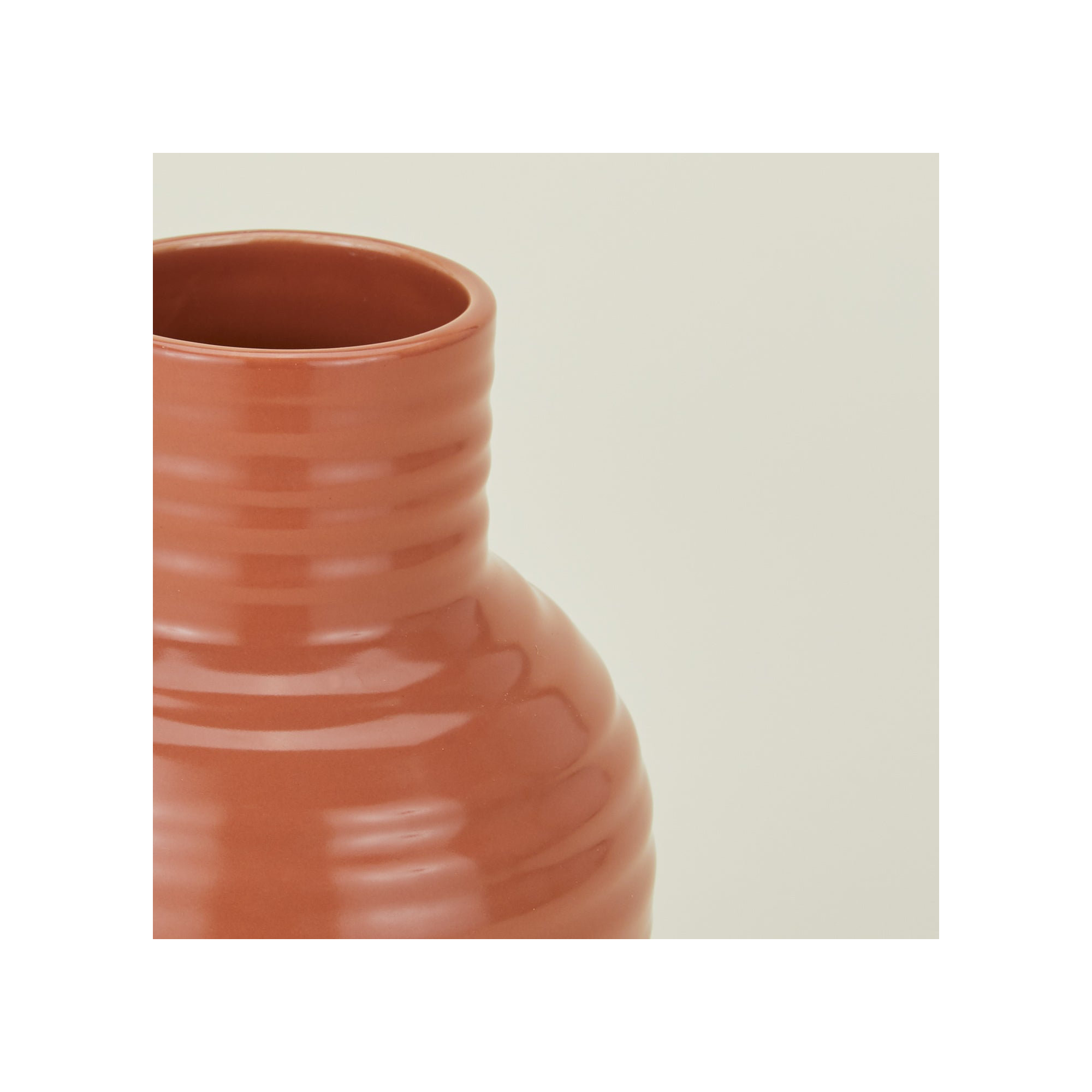 Essential Stoneware Table Vase, 6" H x 4.5" W x 4.5" D, Red