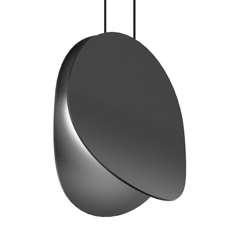 Malibu Discs 1 - Light LED Pendant, Satin Black, 7.5" H x 7.5" W x 3.75" D