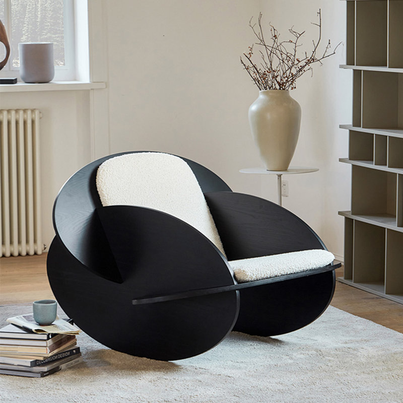 Chaise berçante en bois massif