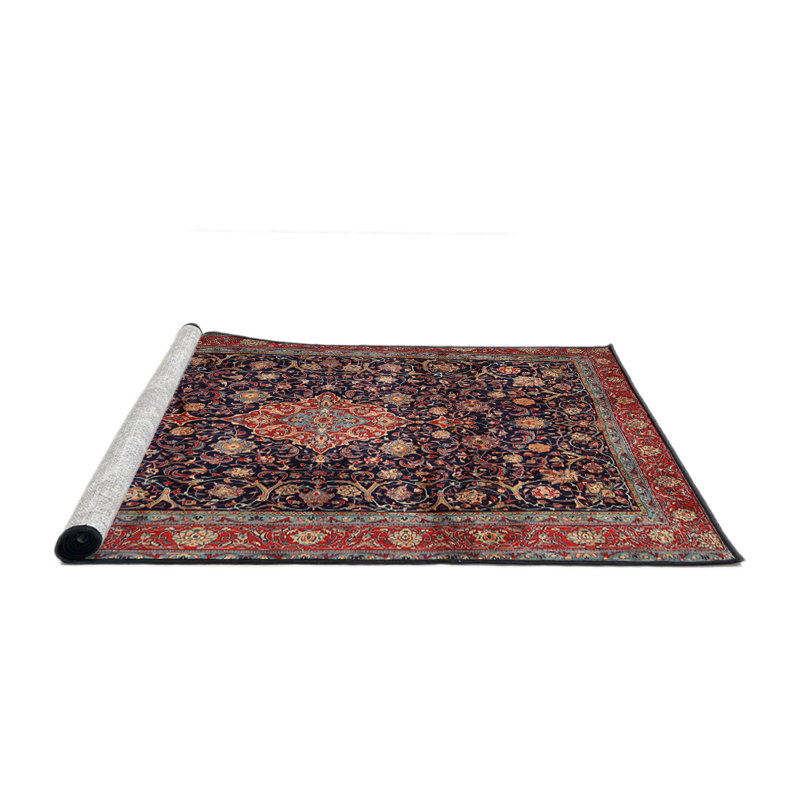 Tapis oriental multicolore tissé à la machine Oriental, Rond 7 pi