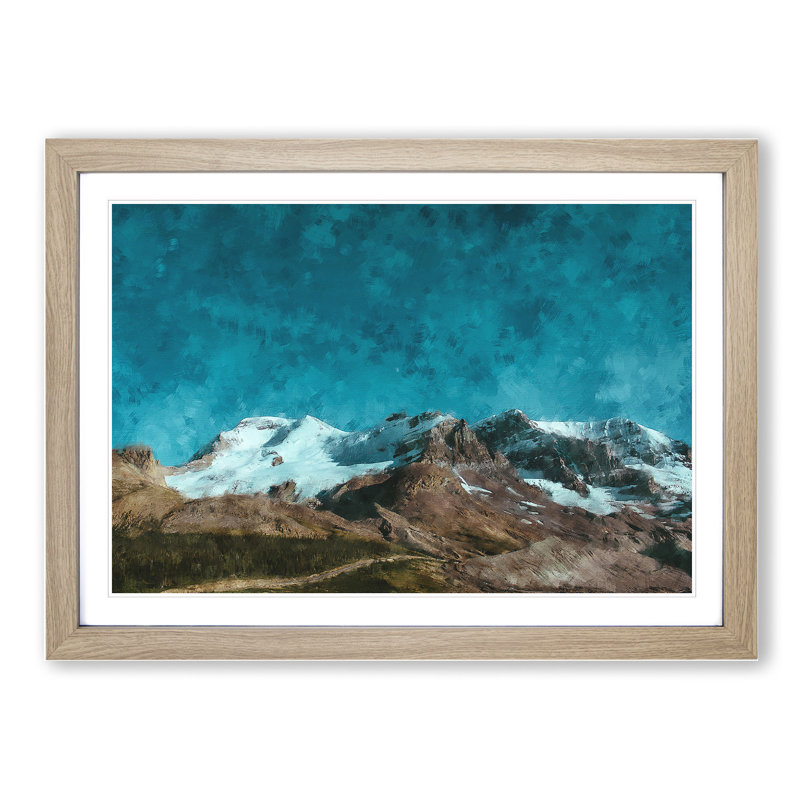 Mountain View Vol.5 - Picture Frame Painting, 48cm H x 65cm W x 2cm D, Oak Framed