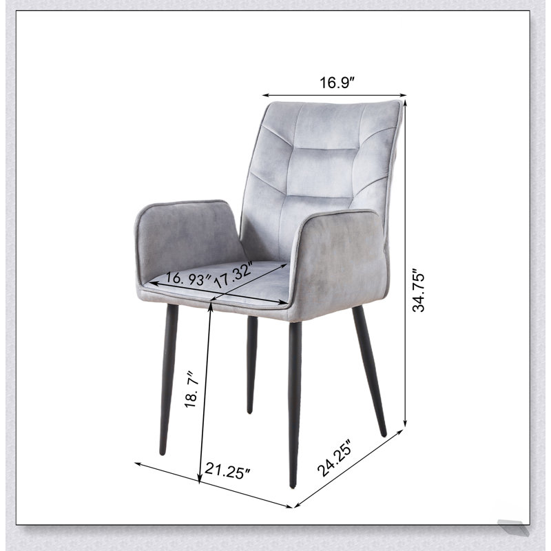 Ensemble de chaises de salle à manger 2 pièces Modern, Gris