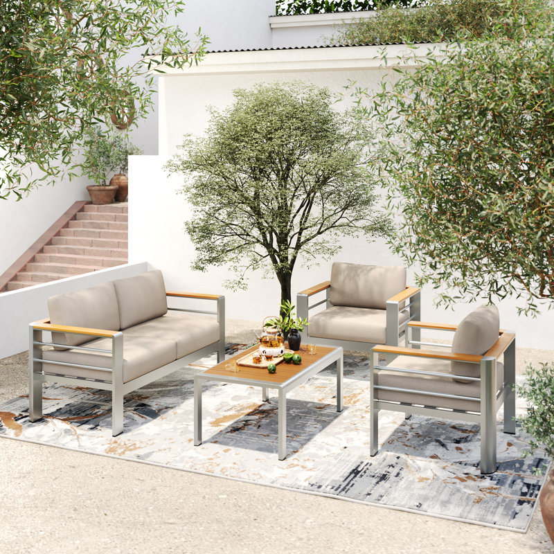 Bugarin Outdoor Aluminum Conversation Set