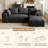 Freely Movable Modular Boneless Sectional Sofa Corduroy Couch For Living Room-1246822158-1242557483