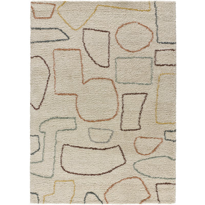 Akosita Geometric Shag Area Rug