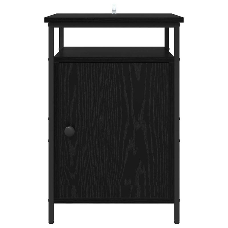 40cm W Manufactured Wood Bedside Table, Black Oak