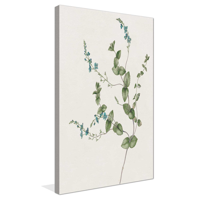 «Blue Wispy II» par Kelly Donovan - Peinture, L 18 po x H 30 po, Toile tendue