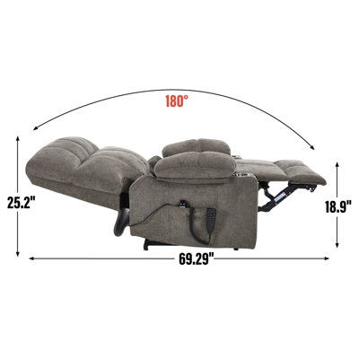 Electric Power Lift Chenille Recliner With Heat And Massage