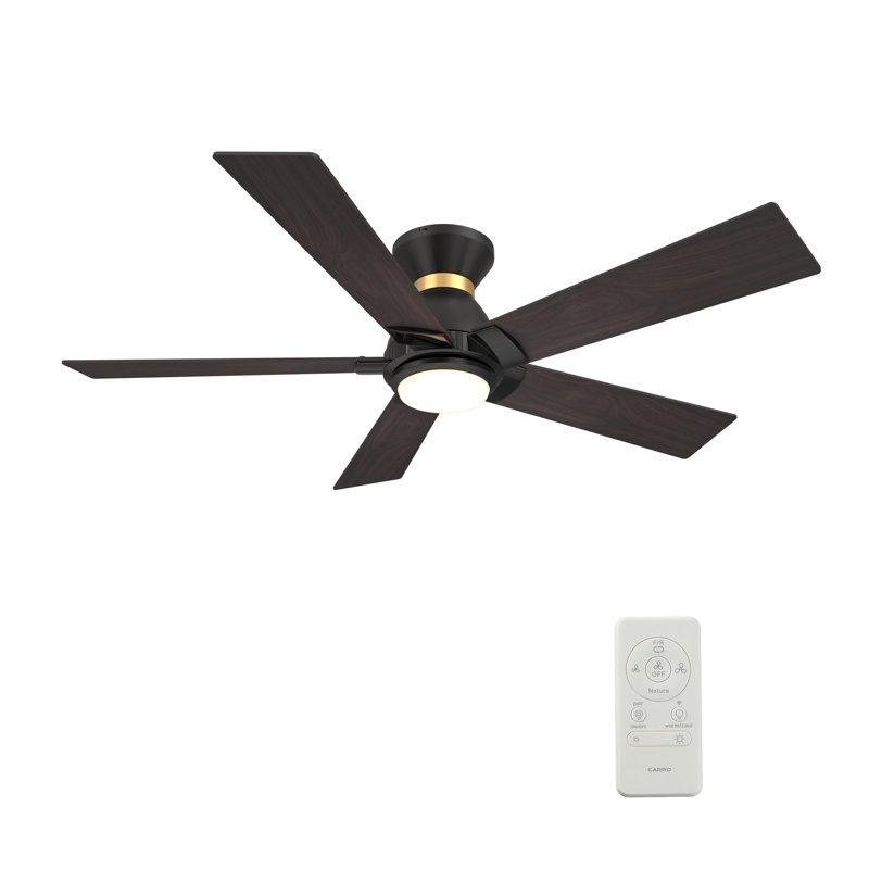 Ventilateur de plafond intelligent de 52 pouces avec télécommande Ascender, ensemble d'éclairage inclus, fonctionne avec l'assistant Google, Amazon Alexa et les raccourcis Siri.