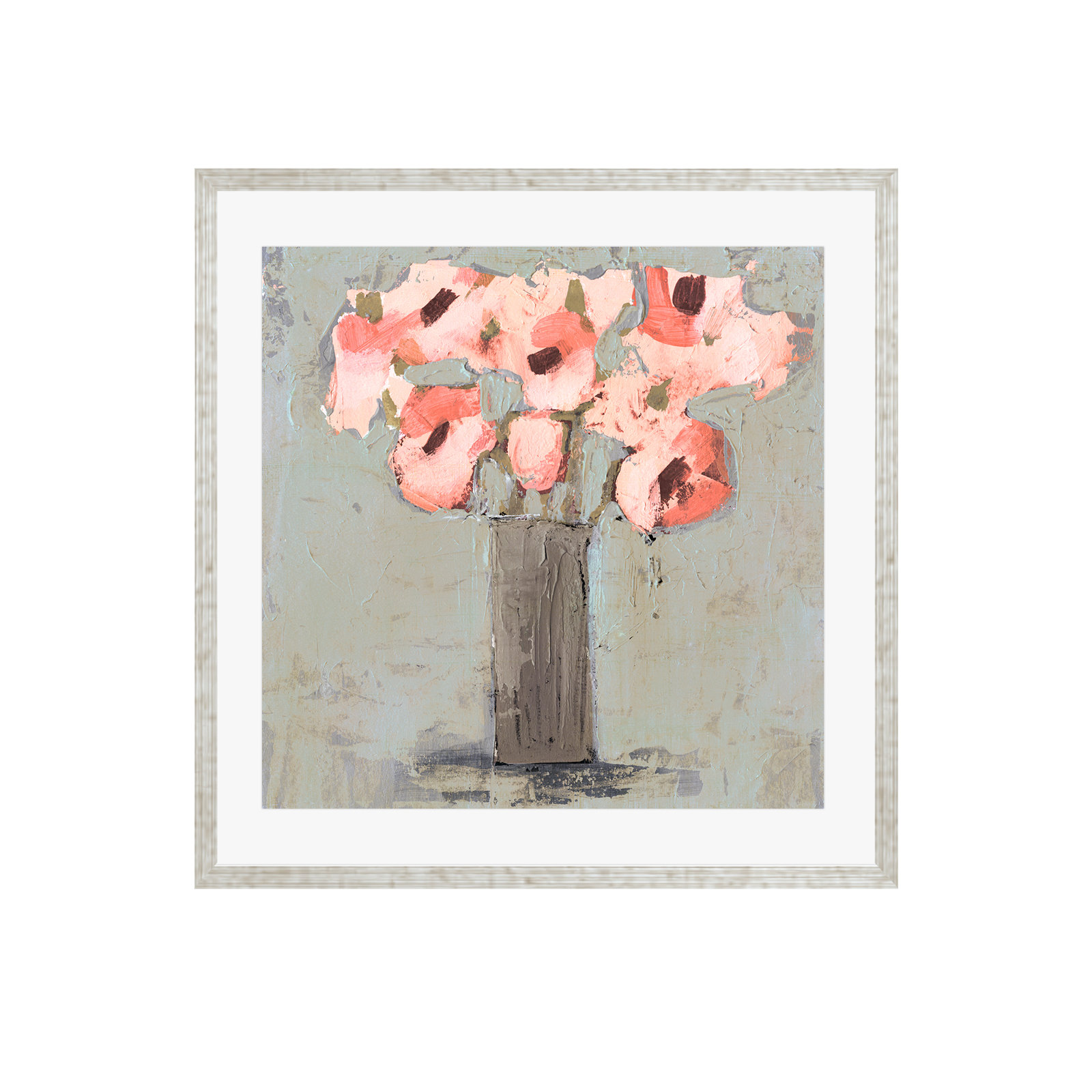 Pale Rustic Bouquet I by Victoria Borges, 24"H x 36"W, Pattern Silver