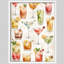 Colorful Cocktail Pattern Framed Wall Art Prints - Mixed Drinks Design Kitchen Bar-125211862-125211863