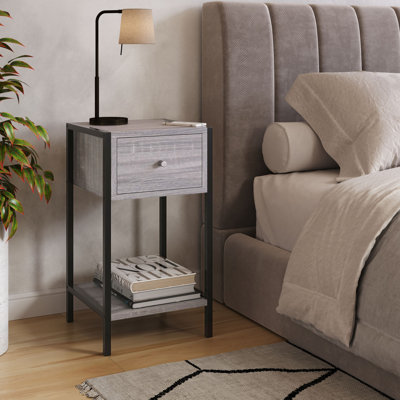 One-Drawer Compact Bedside Cabinet, Wood-Effect Finish, 33cm