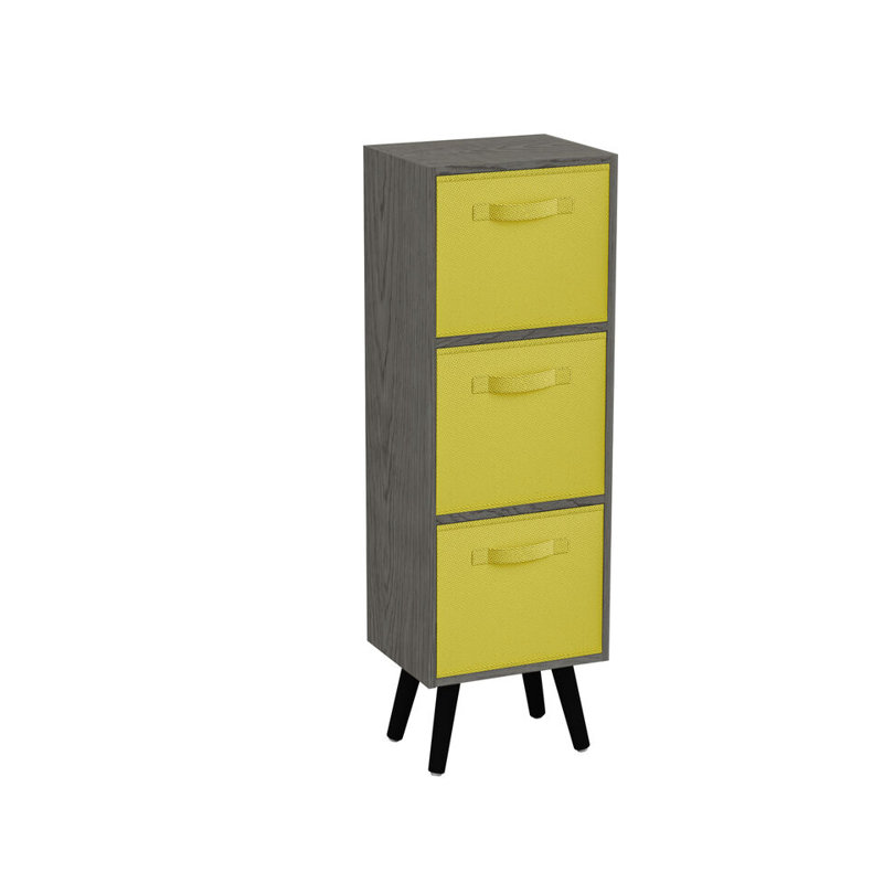Fika 30cm W 3 - Drawer Chest of Drawers, Yellow/Black