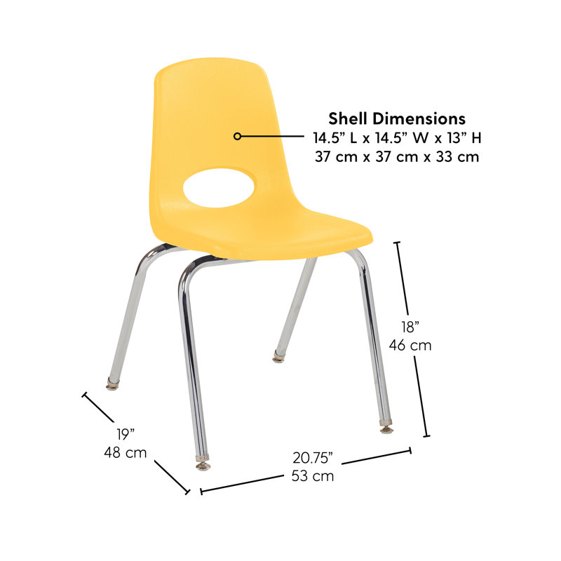 18" Stack Chair with Swivel Glides, 5-Pack - Black, 18"