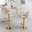 Chaise de bar en velours, plaquée or pur, conception unique, rotation à 360 degrés, hauteur réglable, convenant à une salle à manger et à un bar, ensemble de 2