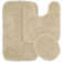 Dextra Multiple Nylon Non-Slip 3 Piece Bath Rug Set
