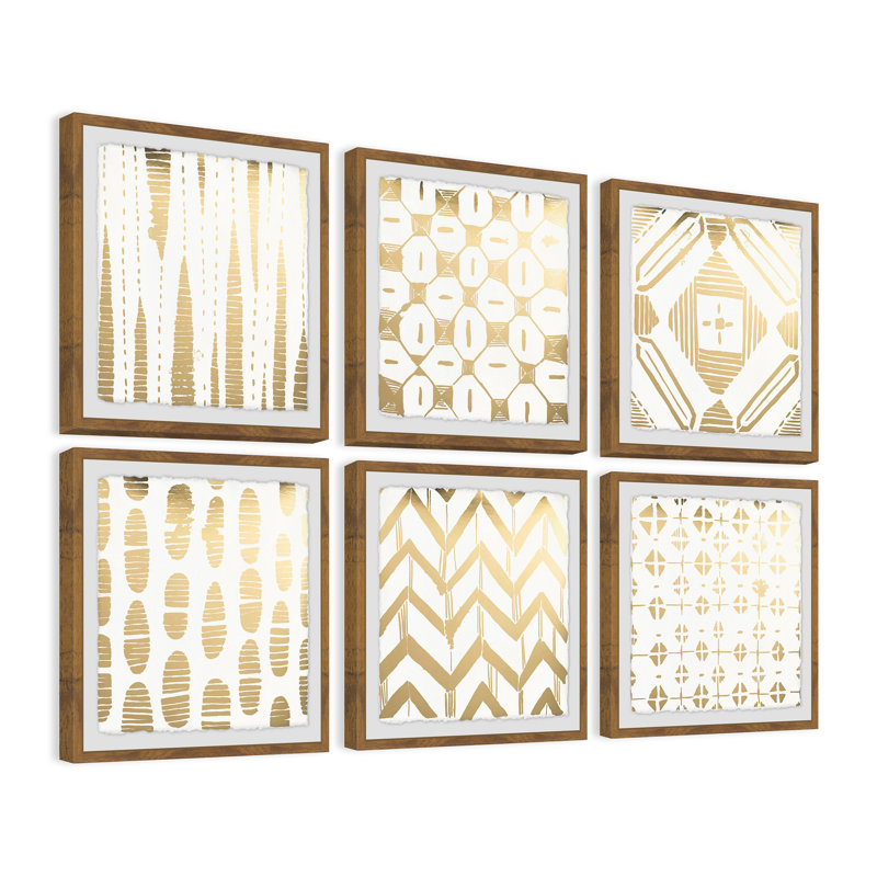 Mombasa Memories III - Ensemble de 6 reproductions de dessins encadrés, H 36 po x l 54 po x P 1,5 po