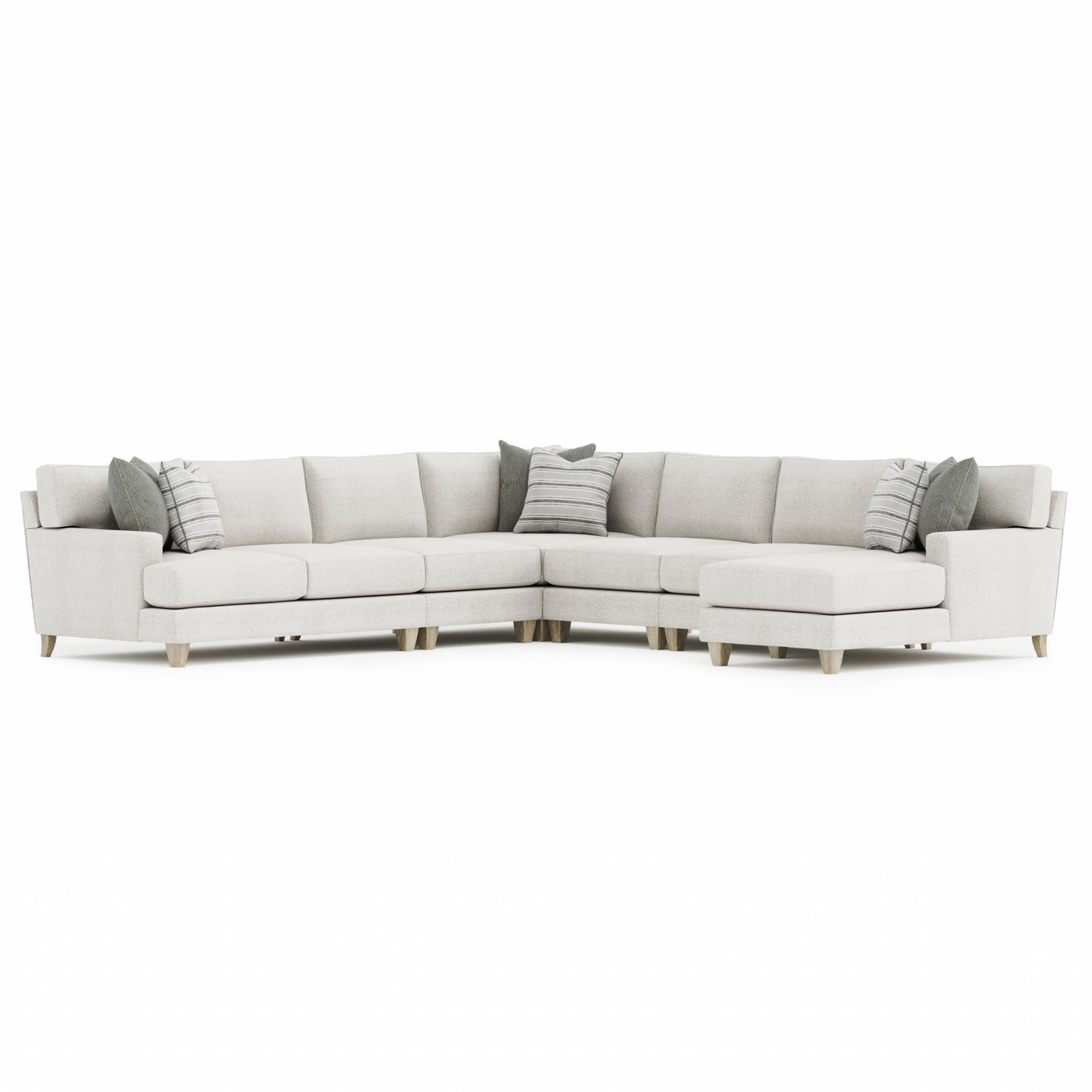 Plush Upholstered L-Shaped Sectional Left Hand Facing