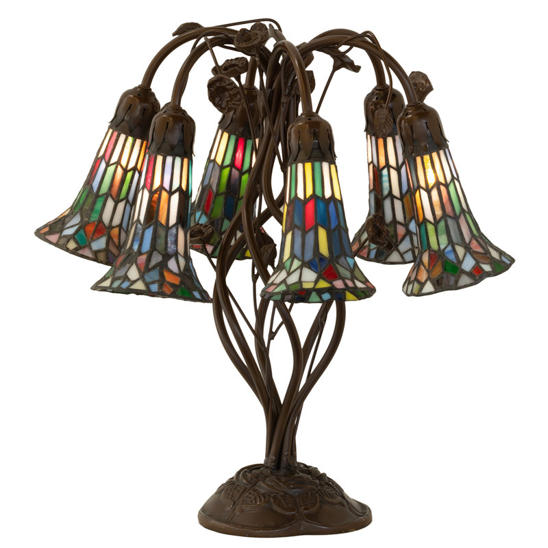 Meyda Tiffany & Stained Glass Table Lamp, Ruby/Green/Blue/Black